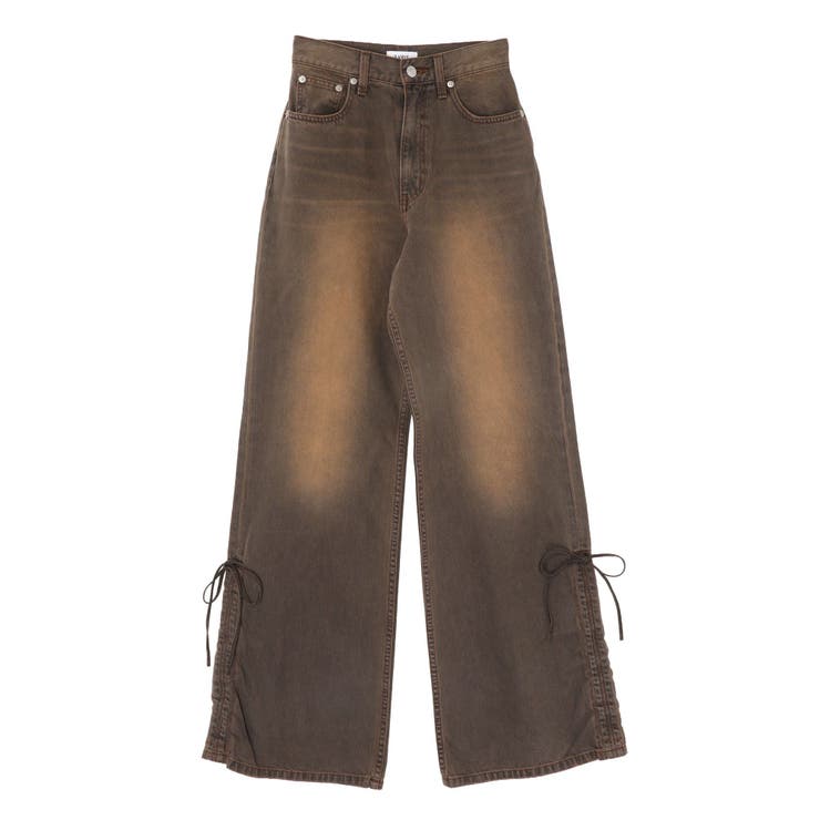 サイドギャザーリボンセミワイドデニムパンツ | EVRIS | 詳細画像40 