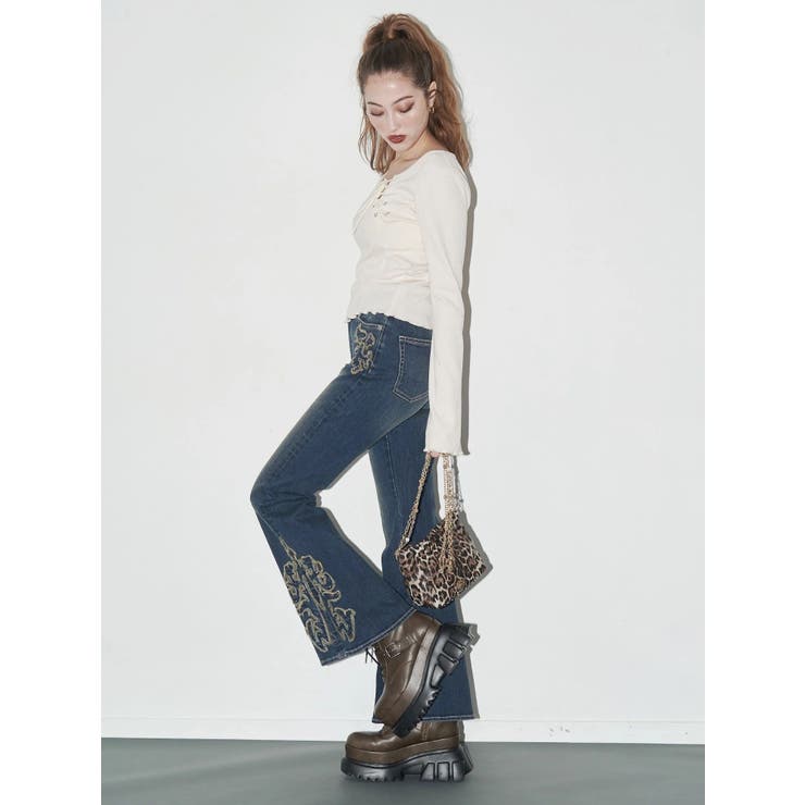 ウエスタンデザインフレアデニムパンツ | EVRIS | 詳細画像3 