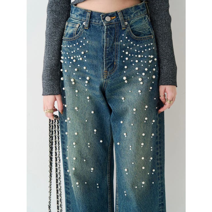 bijouワイドデニムパンツ | EVRIS | 詳細画像10 