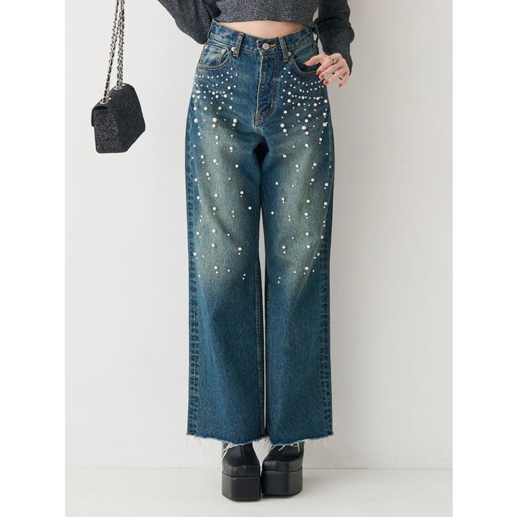 bijouワイドデニムパンツ | EVRIS | 詳細画像11 