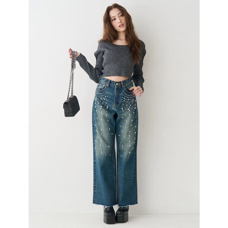 bijouワイドデニムパンツ | EVRIS | 詳細画像13 