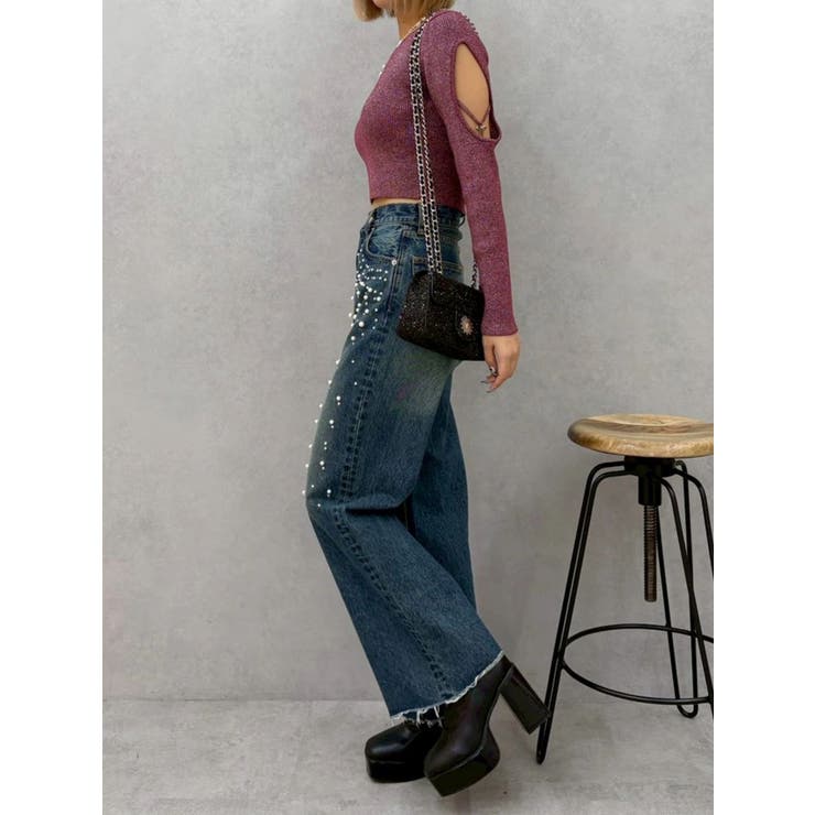 bijouワイドデニムパンツ | EVRIS | 詳細画像19 