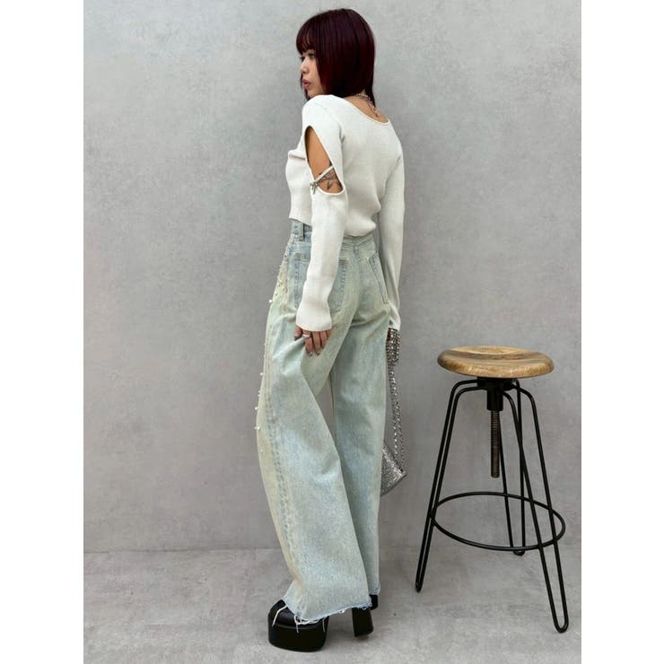 bijouワイドデニムパンツ | EVRIS | 詳細画像26 