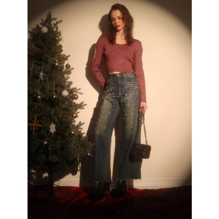 bijouワイドデニムパンツ | EVRIS | 詳細画像8 