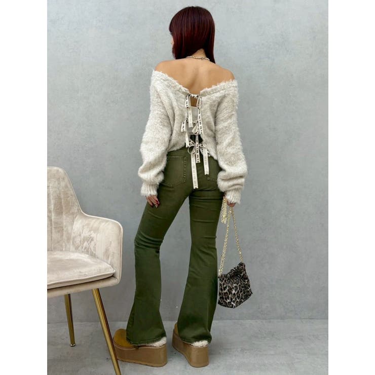 カラーヴィンテージライクストレッチフレアデニムパンツ | EVRIS | 詳細画像16 