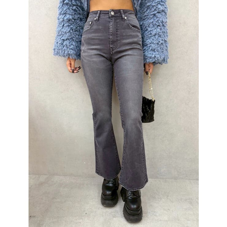 カラーヴィンテージライクストレッチフレアデニムパンツ | EVRIS | 詳細画像17 