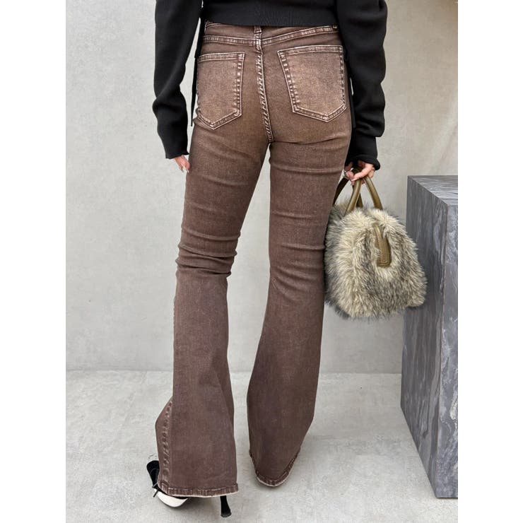 カラーヴィンテージライクストレッチフレアデニムパンツ | EVRIS | 詳細画像7 