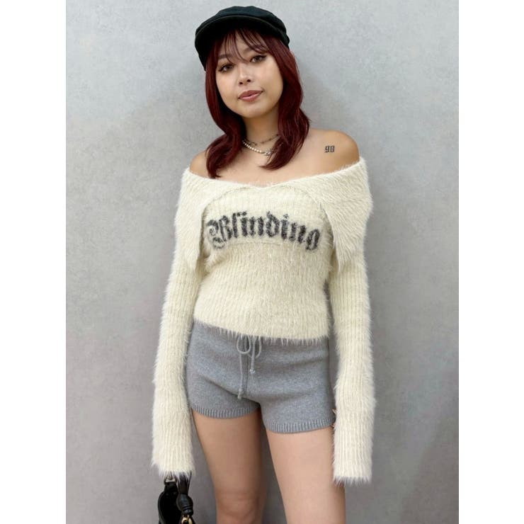 ラメロゴシャギーオフショルニットトップス | EVRIS | 詳細画像30 