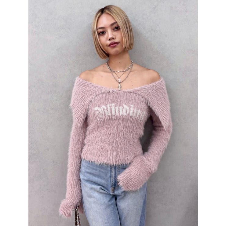 ラメロゴシャギーオフショルニットトップス | EVRIS | 詳細画像36 