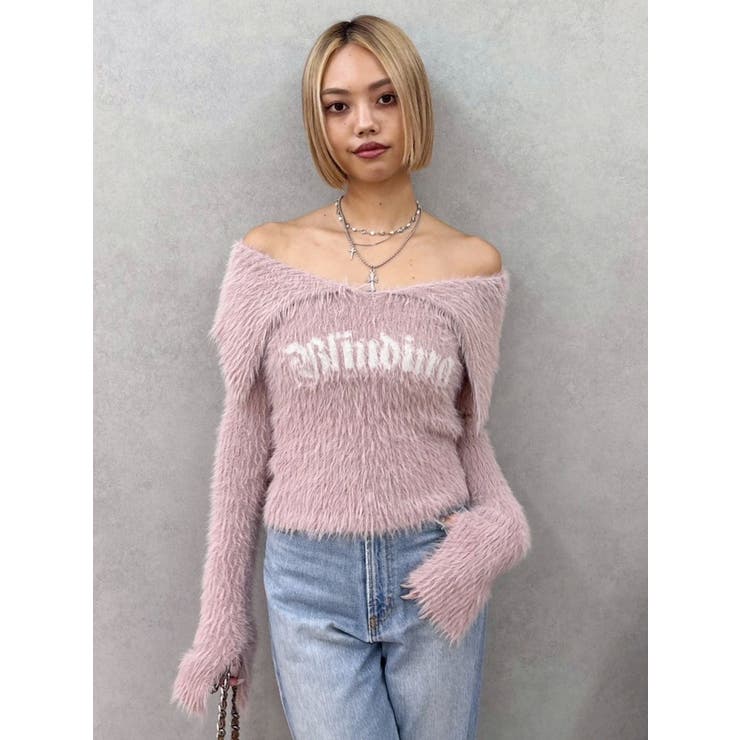 ラメロゴシャギーオフショルニットトップス | EVRIS | 詳細画像37 