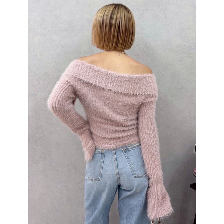 ラメロゴシャギーオフショルニットトップス | EVRIS | 詳細画像38 