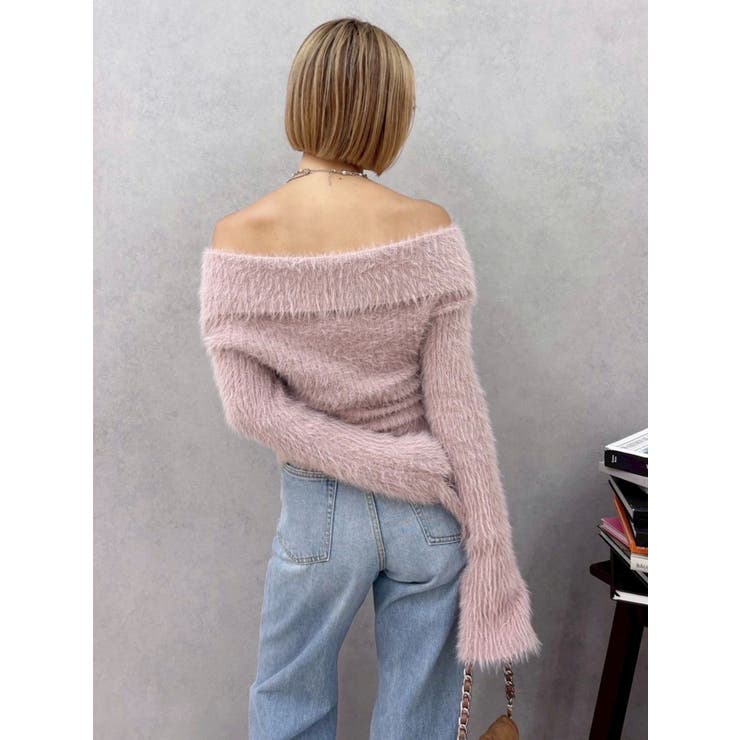 ラメロゴシャギーオフショルニットトップス | EVRIS | 詳細画像39 