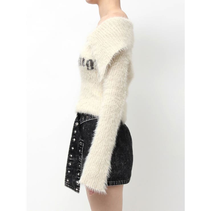 ラメロゴシャギーオフショルニットトップス | EVRIS | 詳細画像49 