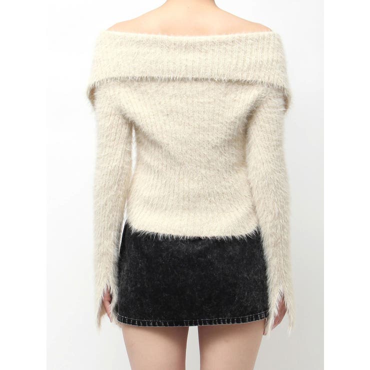 ラメロゴシャギーオフショルニットトップス | EVRIS | 詳細画像50 