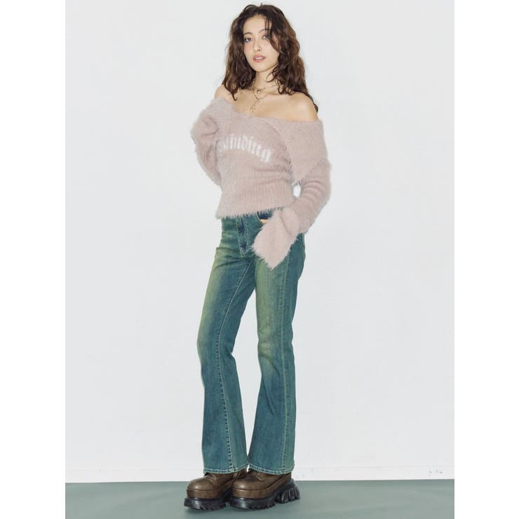 ラメロゴシャギーオフショルニットトップス | EVRIS | 詳細画像9 