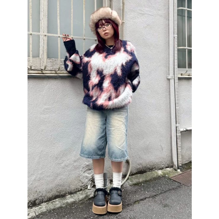 アニマルシャギーオーバーサイズニットトップス | EVRIS | 詳細画像17 