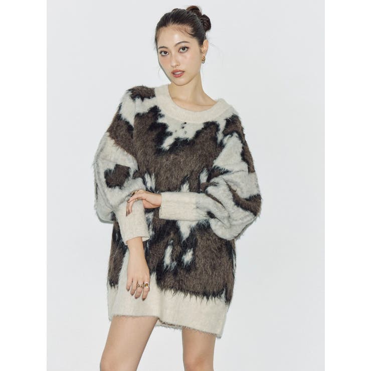 アニマルシャギーオーバーサイズニットトップス | EVRIS | 詳細画像34 