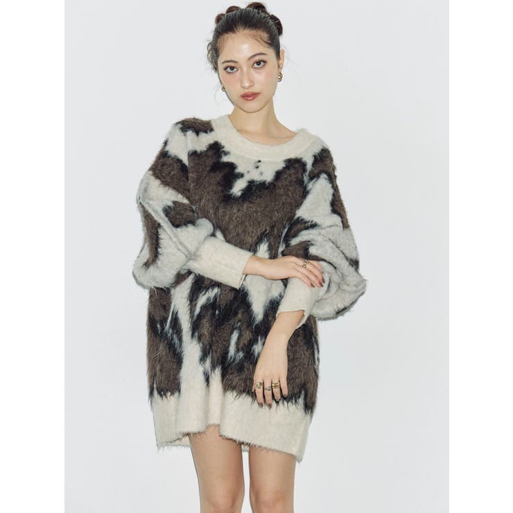 アニマルシャギーオーバーサイズニットトップス | EVRIS | 詳細画像35 