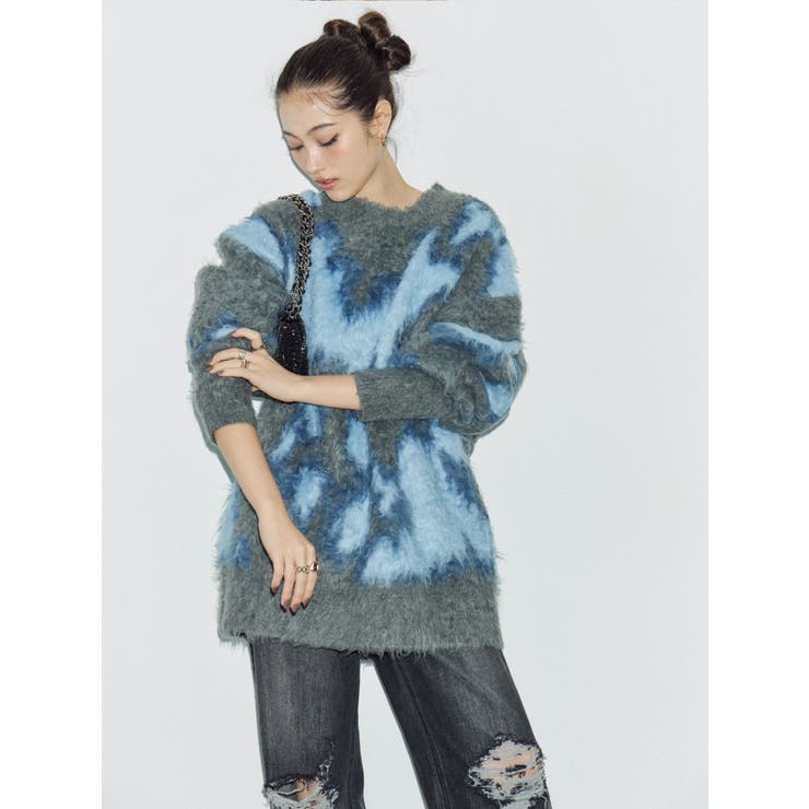 アニマルシャギーオーバーサイズニットトップス | EVRIS | 詳細画像4 