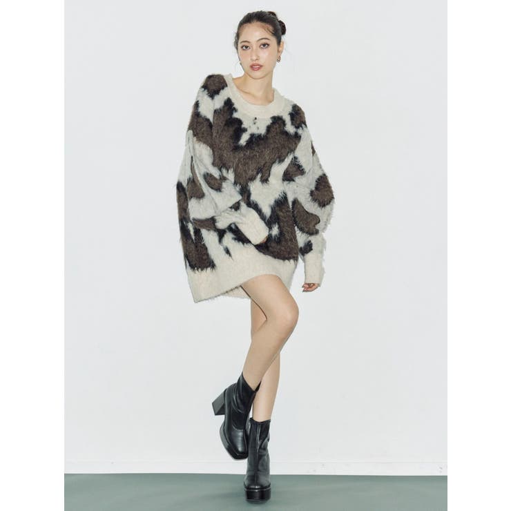 アニマルシャギーオーバーサイズニットトップス | EVRIS | 詳細画像40 