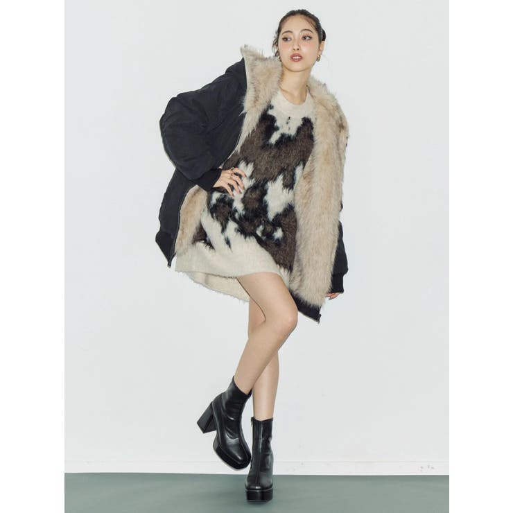 アニマルシャギーオーバーサイズニットトップス | EVRIS | 詳細画像42 