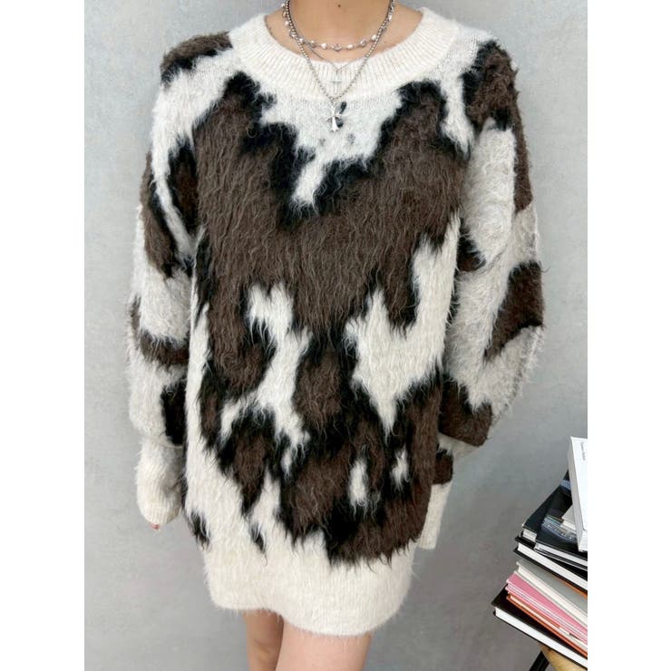 アニマルシャギーオーバーサイズニットトップス | EVRIS | 詳細画像44 