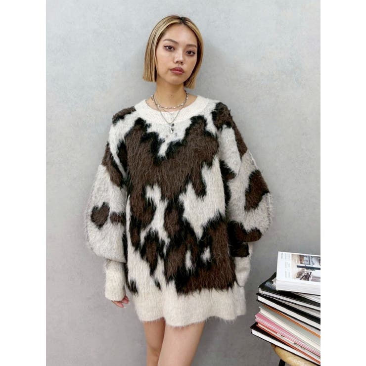 アニマルシャギーオーバーサイズニットトップス | EVRIS | 詳細画像45 