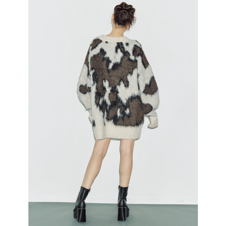 アニマルシャギーオーバーサイズニットトップス[品番：MKSW0067090