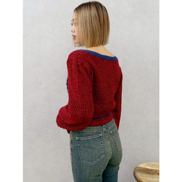 メランジバイカラーショートニットトップス | EVRIS | 詳細画像21 