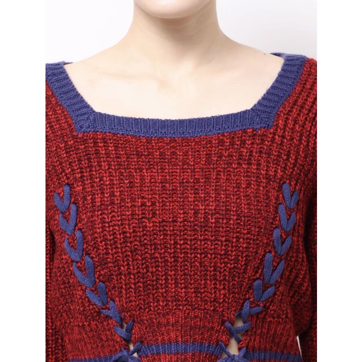 メランジバイカラーショートニットトップス | EVRIS | 詳細画像28 