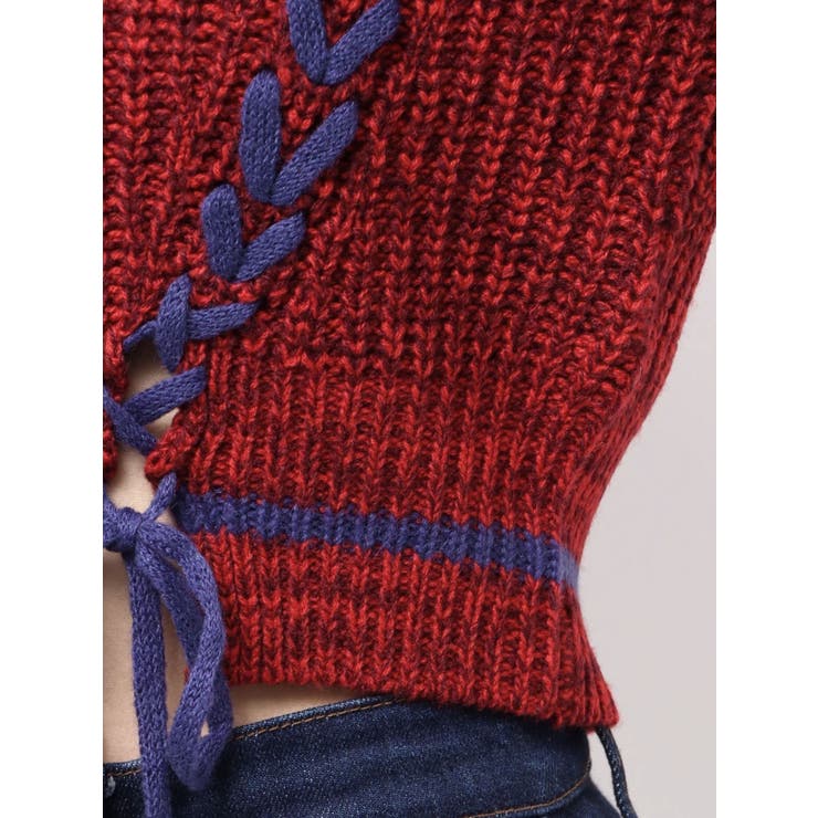 メランジバイカラーショートニットトップス | EVRIS | 詳細画像30 