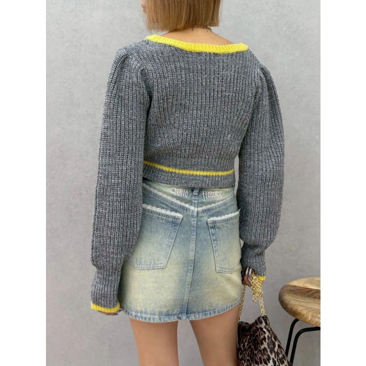 メランジバイカラーショートニットトップス | EVRIS | 詳細画像9 