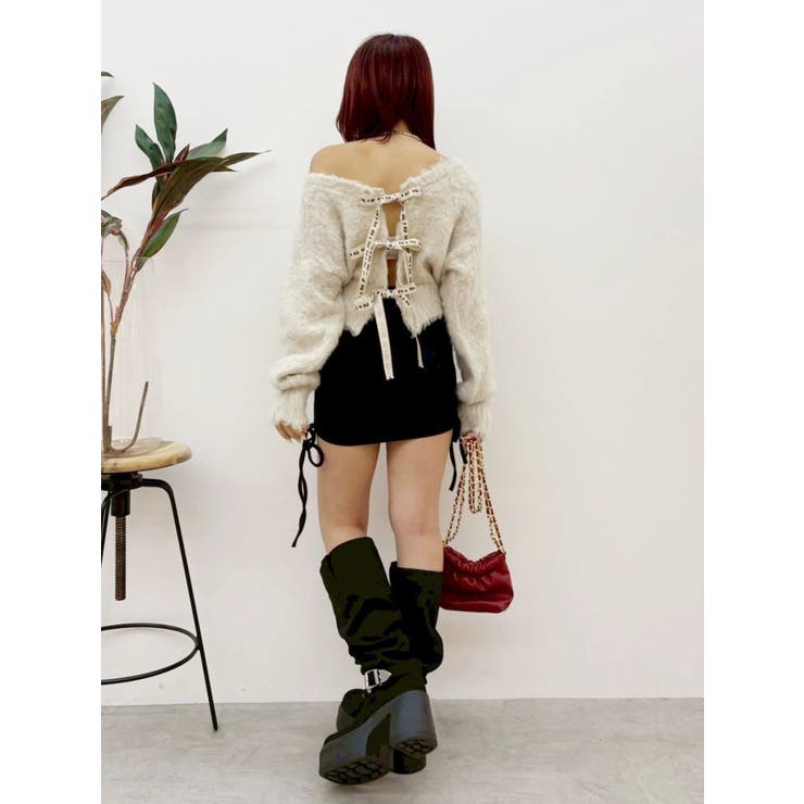 2WAYリボンシャギーニットカーディガン | EVRIS | 詳細画像10 