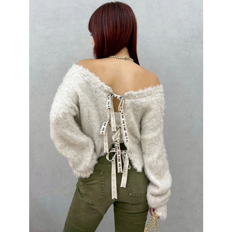 2WAYリボンシャギーニットカーディガン | EVRIS | 詳細画像14 