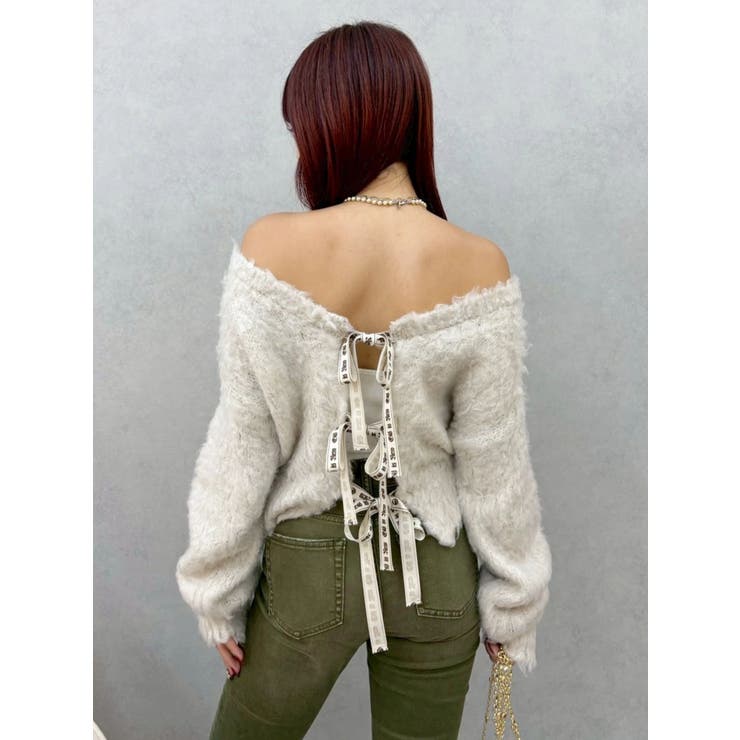 2WAYリボンシャギーニットカーディガン | EVRIS | 詳細画像15 