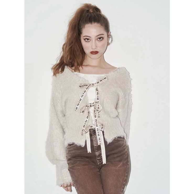 2WAYリボンシャギーニットカーディガン | EVRIS | 詳細画像2 