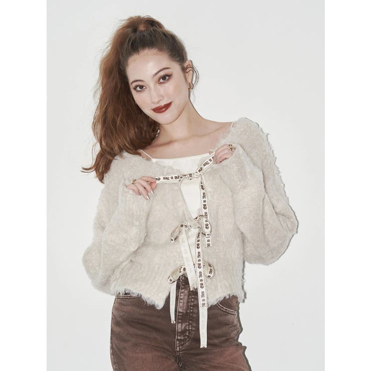 2WAYリボンシャギーニットカーディガン | EVRIS | 詳細画像3 