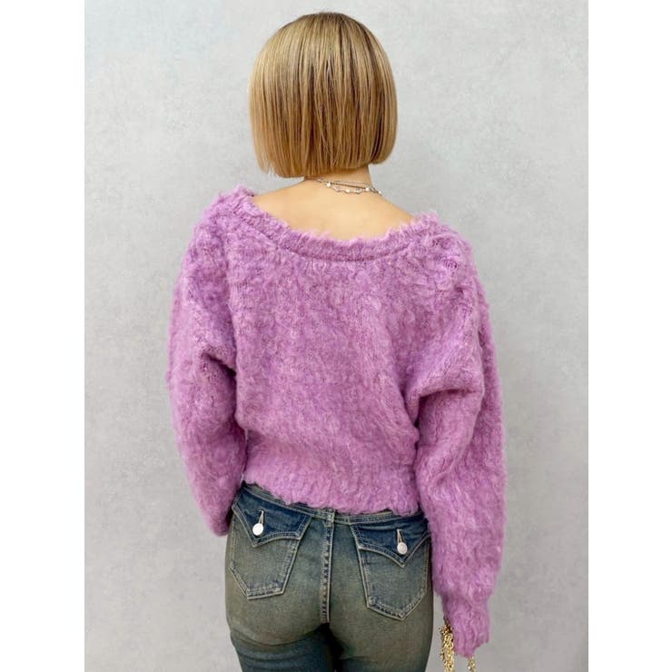 2WAYリボンシャギーニットカーディガン | EVRIS | 詳細画像30 