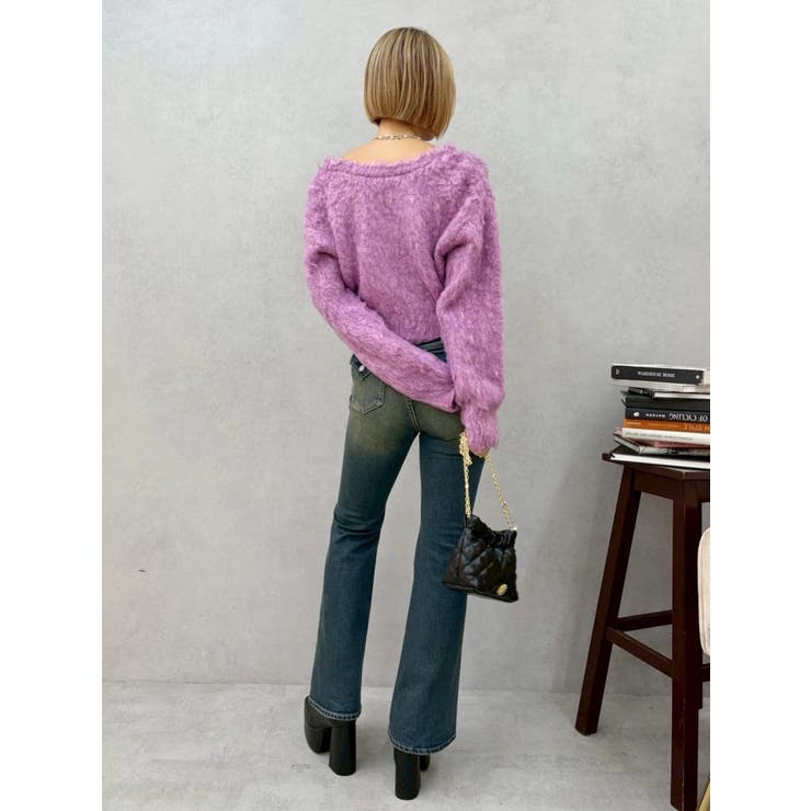 2WAYリボンシャギーニットカーディガン | EVRIS | 詳細画像31 