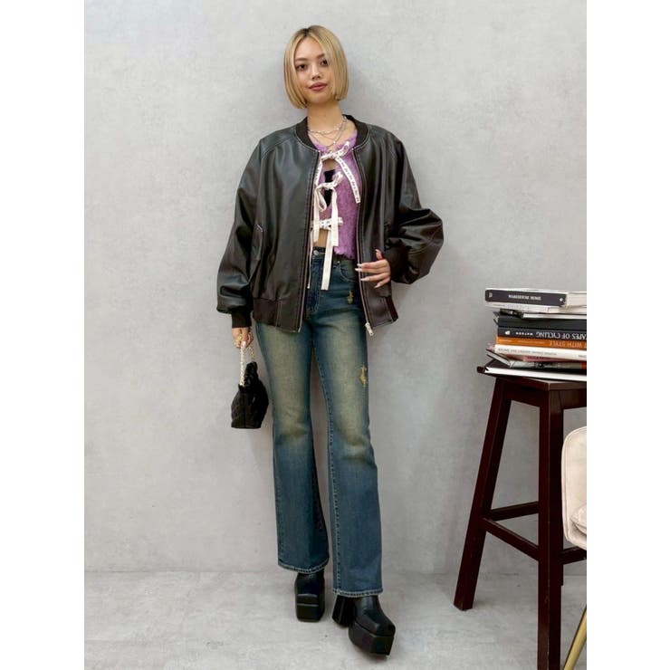 2WAYリボンシャギーニットカーディガン | EVRIS | 詳細画像35 