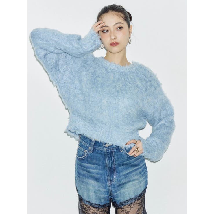 2WAYリボンシャギーニットカーディガン | EVRIS | 詳細画像45 