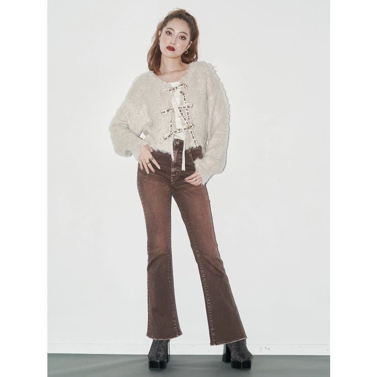 2WAYリボンシャギーニットカーディガン | EVRIS | 詳細画像6 