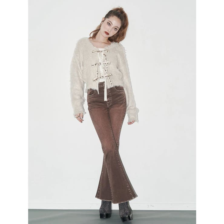 2WAYリボンシャギーニットカーディガン | EVRIS | 詳細画像7 