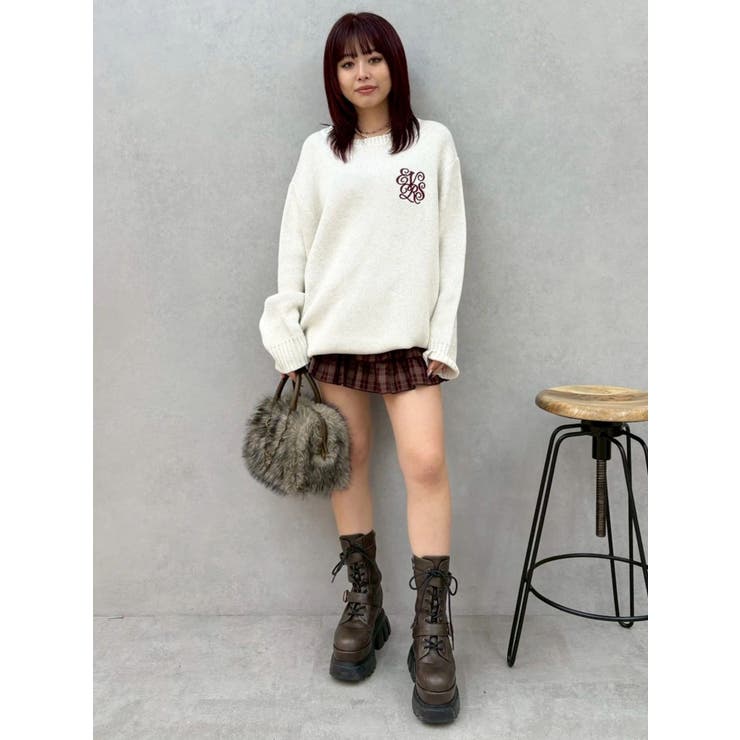 ワンポイントバックオープンニットトップス | EVRIS | 詳細画像23 