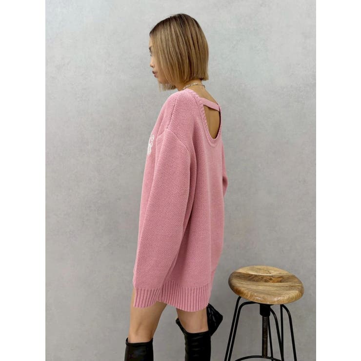 ワンポイントバックオープンニットトップス | EVRIS | 詳細画像29 