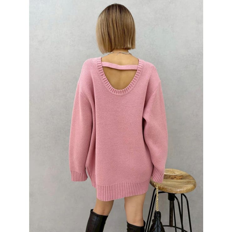 ワンポイントバックオープンニットトップス | EVRIS | 詳細画像30 