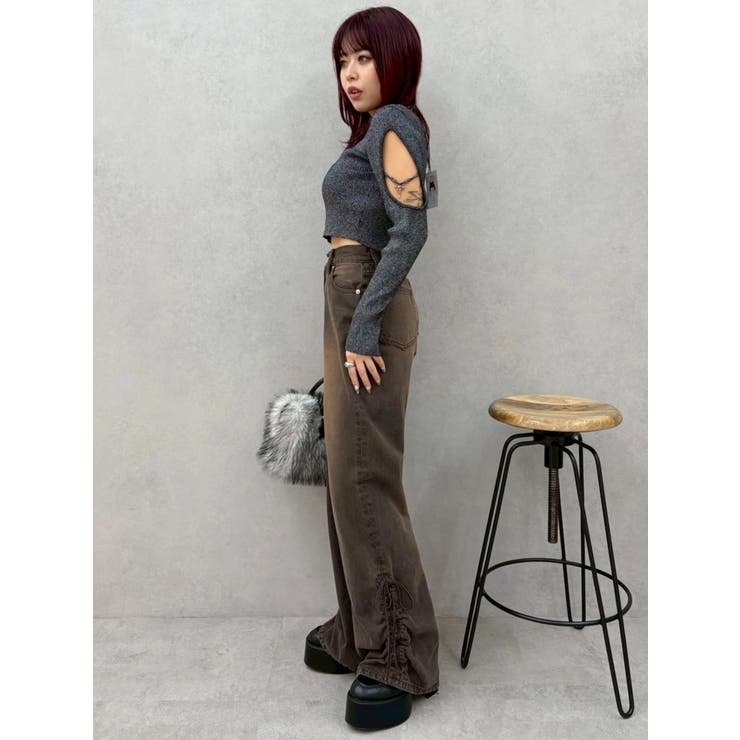 オープンアームラメチャームニットトップス | EVRIS | 詳細画像24 