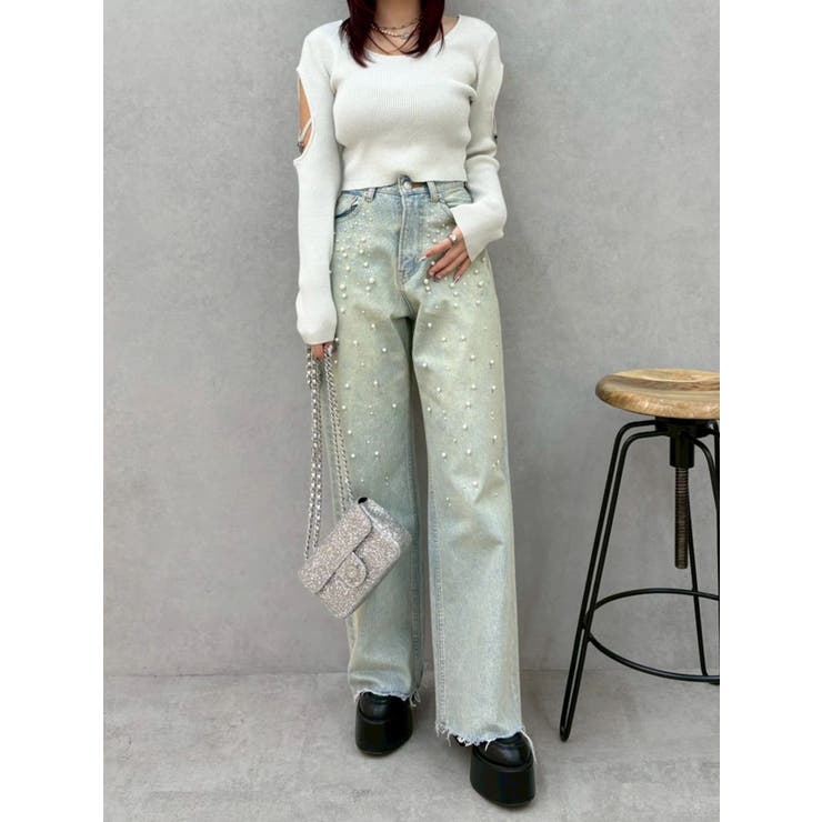 オープンアームラメチャームニットトップス | EVRIS | 詳細画像31 