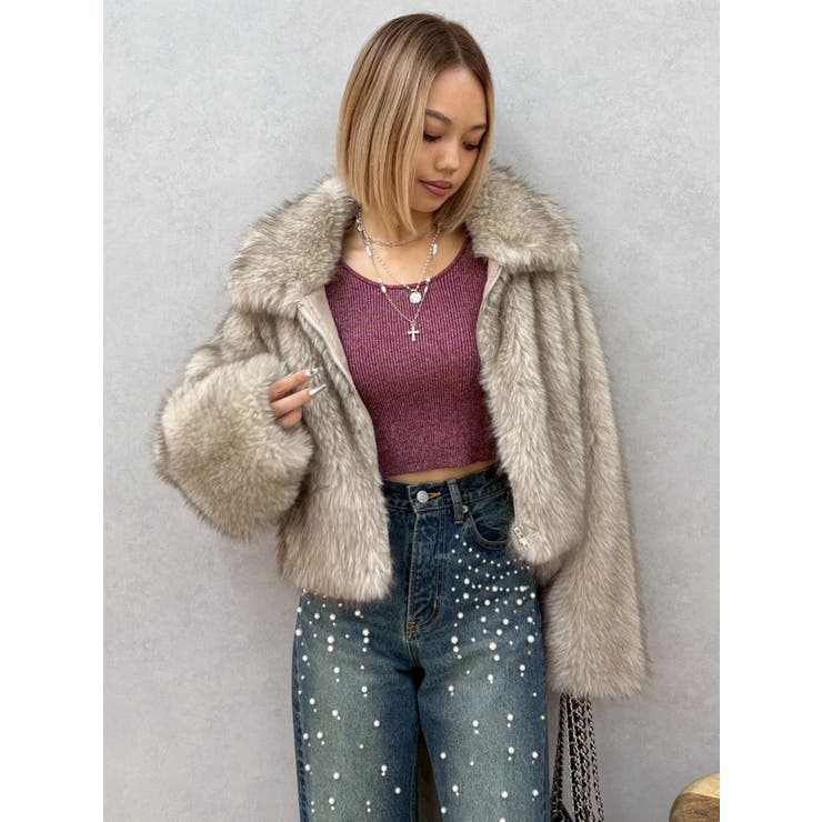 オープンアームラメチャームニットトップス | EVRIS | 詳細画像38 