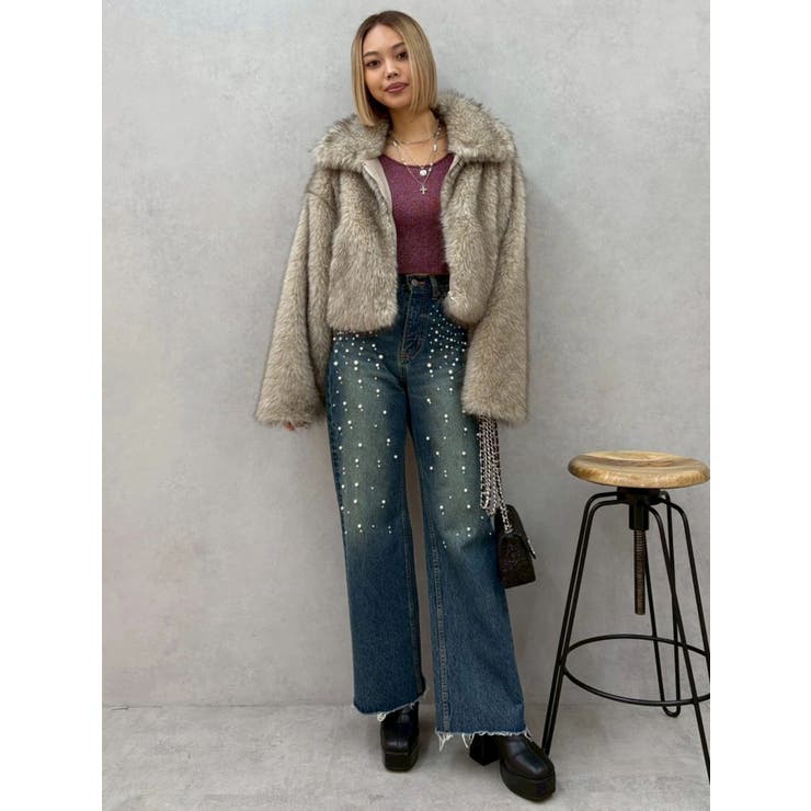 オープンアームラメチャームニットトップス | EVRIS | 詳細画像39 